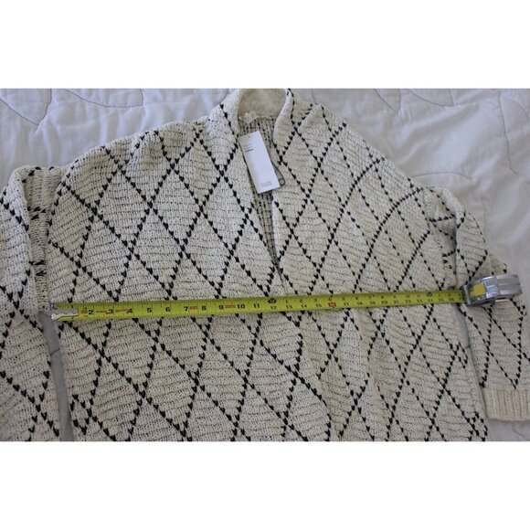 New w/Tags Eileen Fisher L/XL - Argyle Kimono Cardigan - Heavy Cotton Cardi Coat - Picture 9 of 10